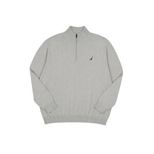 Nautica Men’s 3XL Sweater Big & Tall Quarter Zip Pullover Light Gray NWT